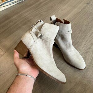 Rag & Bone Walker Buckle Bootie Grey Gray Suede Ankle Boot Chelsea Booties